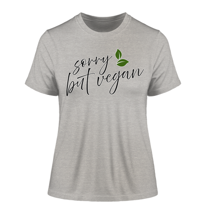 Motif "sorry but vegan" - tight-fitting women's organic T-shirt