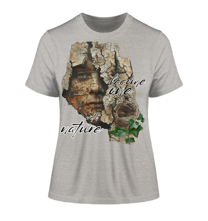 Motiv "become one with nature" - eng geschnittenes Damen Bio T-Shirt