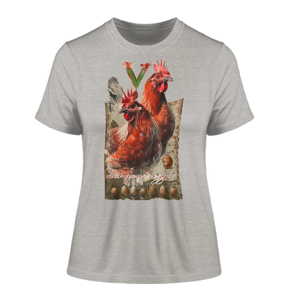 Motif "not your eggs" - tight-fitting organic women's T-shirt