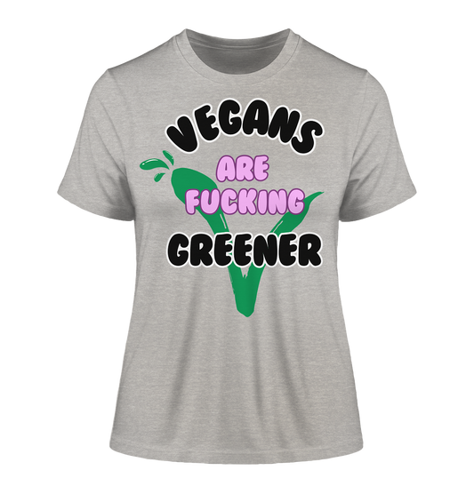 "vegans are fucking greener" motif - slim-fit women's organic T-shirt