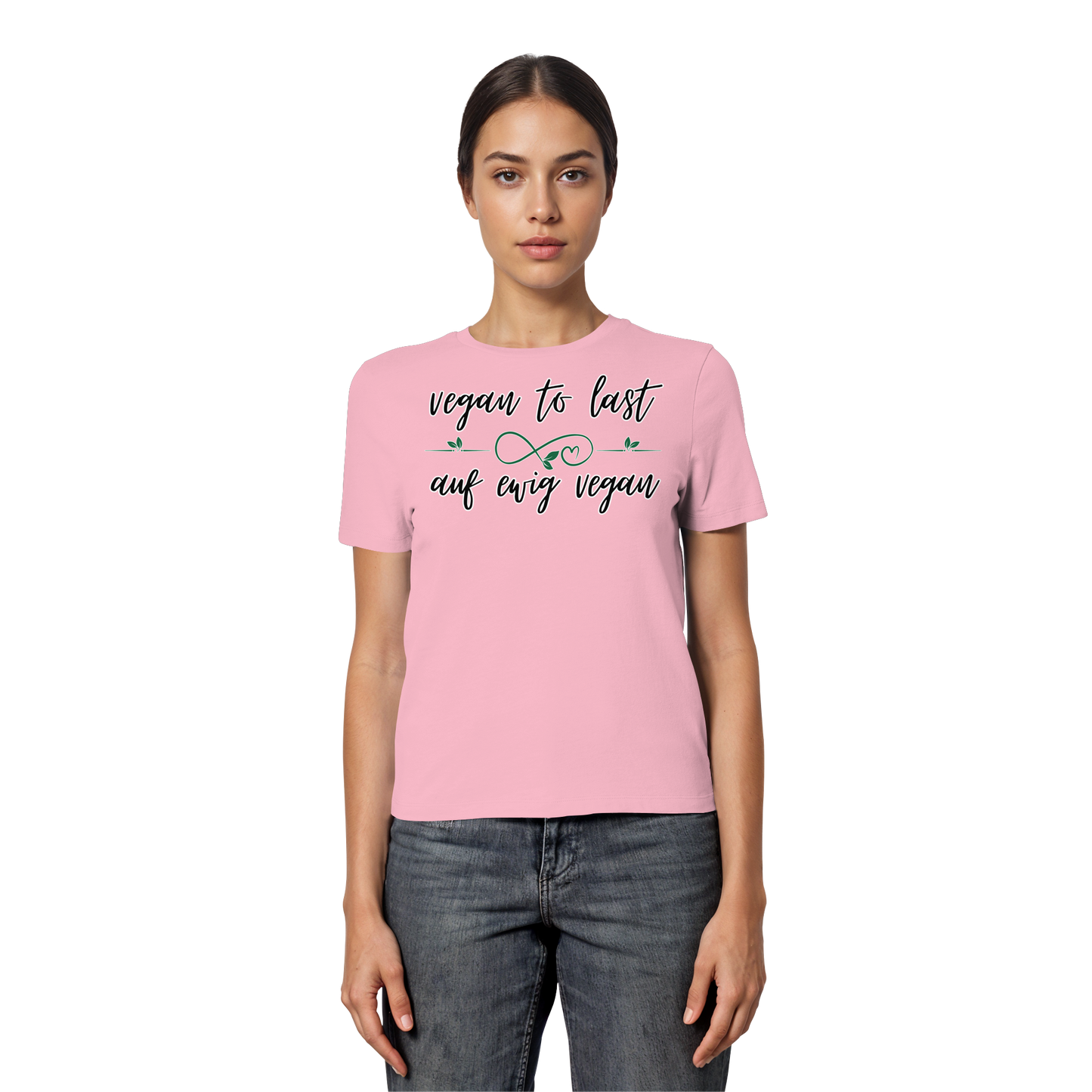 vegwear "vegan to last" - eng geschnittenes Damen T-Shirt, bio, vegan