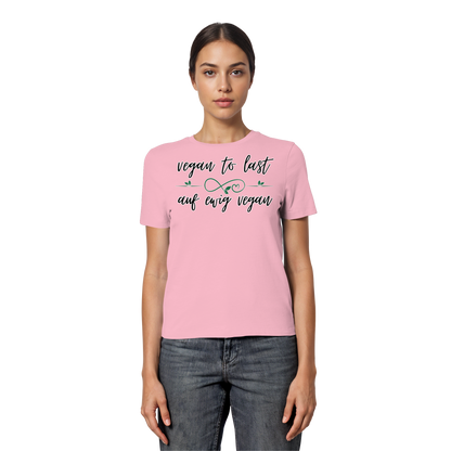 vegwear "vegan to last" - eng geschnittenes Damen T-Shirt, bio, vegan