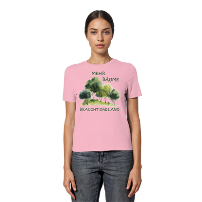 vegwear "mehr Bäume braucht das Land" - eng geschnittenes Damen Bio T-Shirt, vegan, fair, nachhaltig