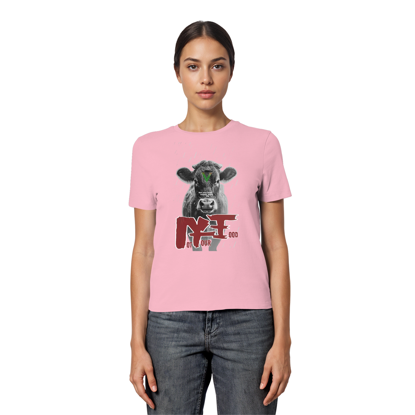 vegwear "not your food" - eng geschnittenes Damen Bio T-Shirt, vegan, fair