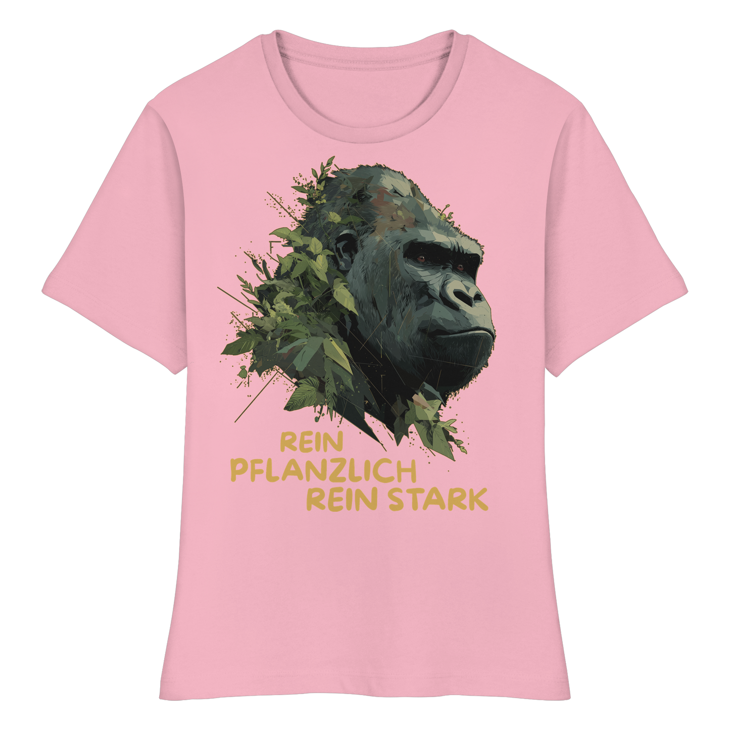 vegwear "Gorilla, rein pflanzlich rein stark" - eng geschnittenes Damen T-Shirt, bio vegan