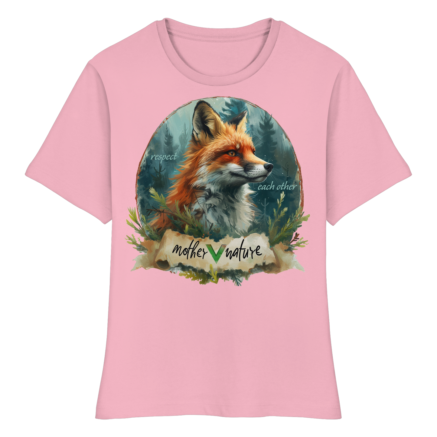 vegwear "respect each other" - eng geschnittenes Damen T-Shirt, bio, vegan