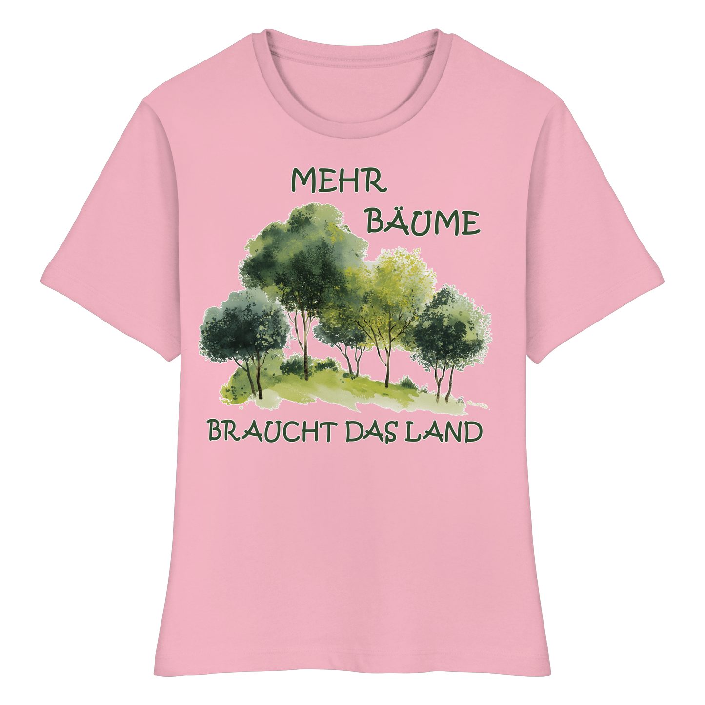 vegwear "mehr Bäume braucht das Land" - eng geschnittenes Damen Bio T-Shirt, vegan, fair, nachhaltig