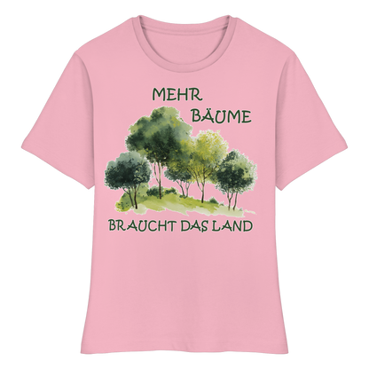 vegwear "mehr Bäume braucht das Land" - eng geschnittenes Damen Bio T-Shirt, vegan, fair, nachhaltig