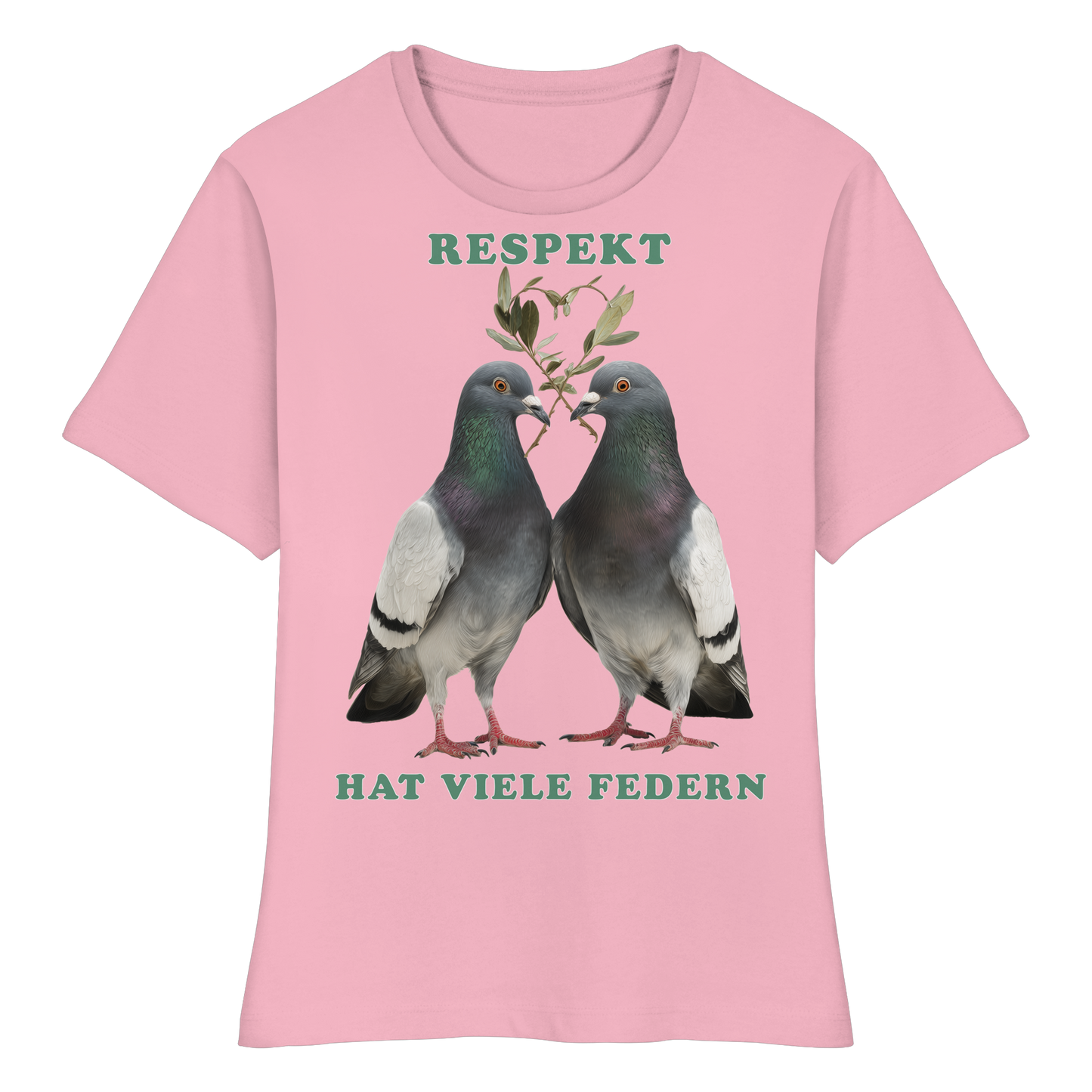 vegwear "Respekt hat viele Federn" - eng geschnittenes Damen T-Shirt