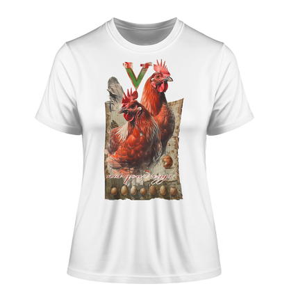 Motif "not your eggs" - tight-fitting organic women's T-shirt