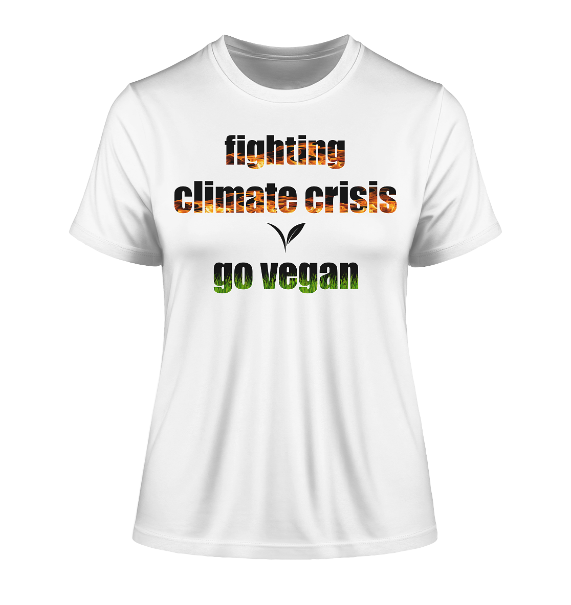 Motiv "fighting climate cirsis" - eng geschnittenes Damen Bio T-Shirt