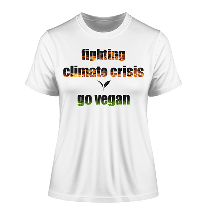Motiv "fighting climate cirsis" - eng geschnittenes Damen Bio T-Shirt