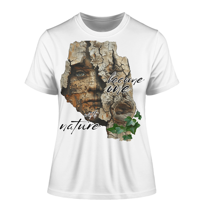 Motiv "become one with nature" - eng geschnittenes Damen Bio T-Shirt