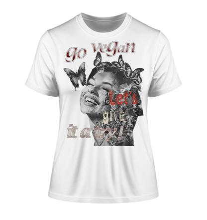 Motif "Let's give it a try" - slim-fit organic women's T-shirt