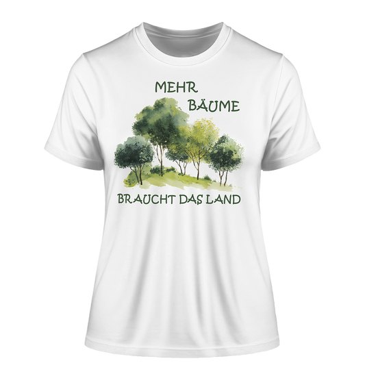 Motiv "mehr Bäume" - eng geschnittenes Damen Bio T-Shirt