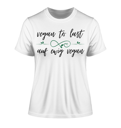 Motiv "vegan to last" - eng geschnittenes Damen Bio T-Shirt
