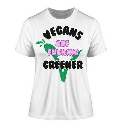 "vegans are fucking greener" motif - slim-fit women's organic T-shirt