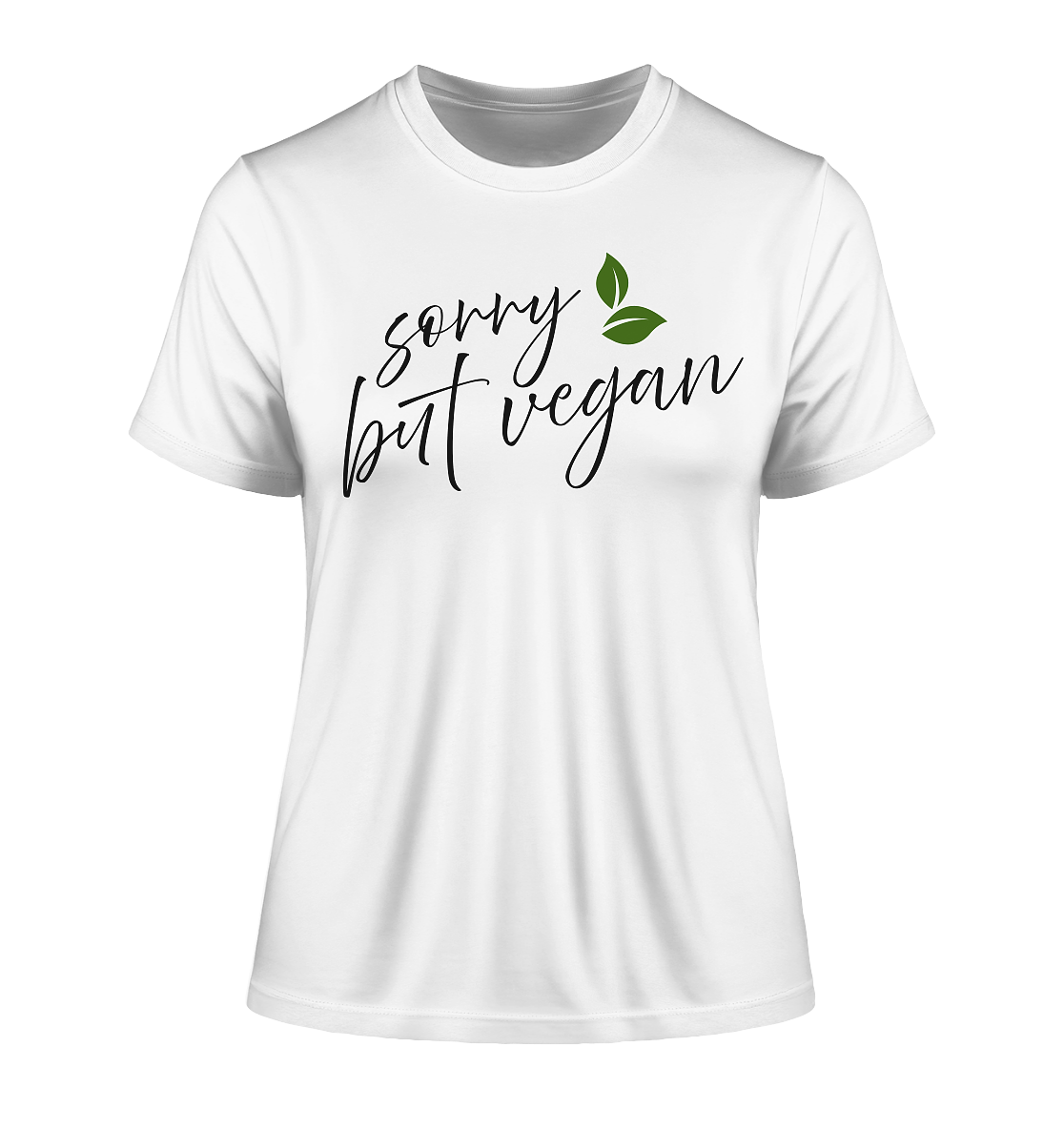 Motif "sorry but vegan" - tight-fitting women's organic T-shirt