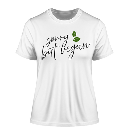 Motif "sorry but vegan" - tight-fitting women's organic T-shirt