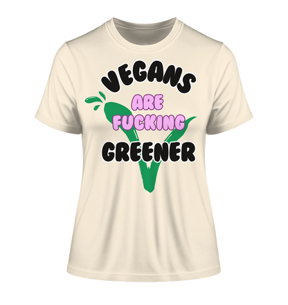 "vegans are fucking greener" motif - slim-fit women's organic T-shirt