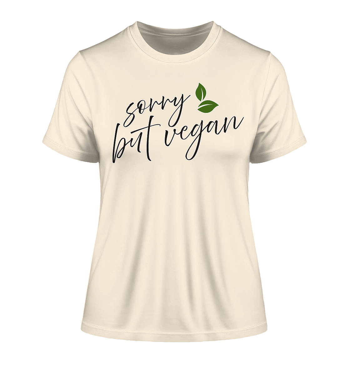 Motif "sorry but vegan" - tight-fitting women's organic T-shirt