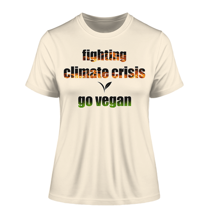 Motiv "fighting climate cirsis" - eng geschnittenes Damen Bio T-Shirt