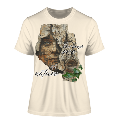 Motiv "become one with nature" - eng geschnittenes Damen Bio T-Shirt