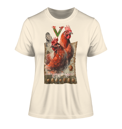 Motif "not your eggs" - tight-fitting organic women's T-shirt