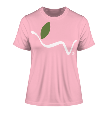 Motif "vegwear Logo white" - slim-fit women's organic T-shirt