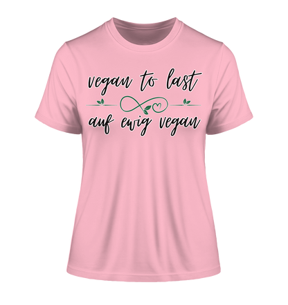 Motiv "vegan to last" - eng geschnittenes Damen Bio T-Shirt