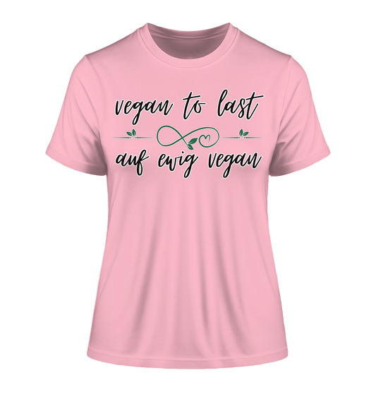 "vegan to last" motif - slim-fit women's organic T-shirt