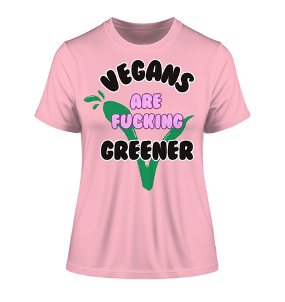 "vegans are fucking greener" motif - slim-fit women's organic T-shirt