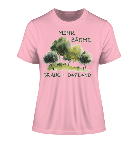 Motiv "mehr Bäume" - eng geschnittenes Damen Bio T-Shirt