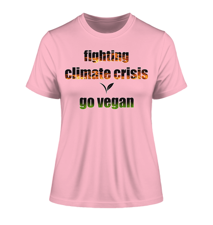 Motiv "fighting climate cirsis" - eng geschnittenes Damen Bio T-Shirt