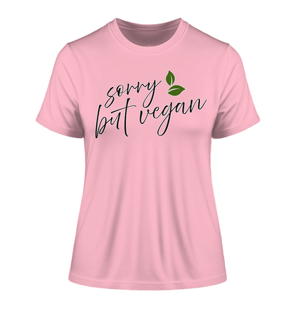 Motif "sorry but vegan" - tight-fitting women's organic T-shirt