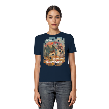 vegwear "I can you can"- eng geschnittenes Damen T-Shirt, bio, vegan