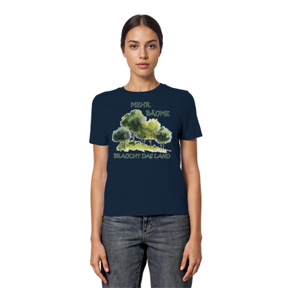 vegwear "mehr Bäume braucht das Land" - eng geschnittenes Damen Bio T-Shirt, vegan, fair, nachhaltig