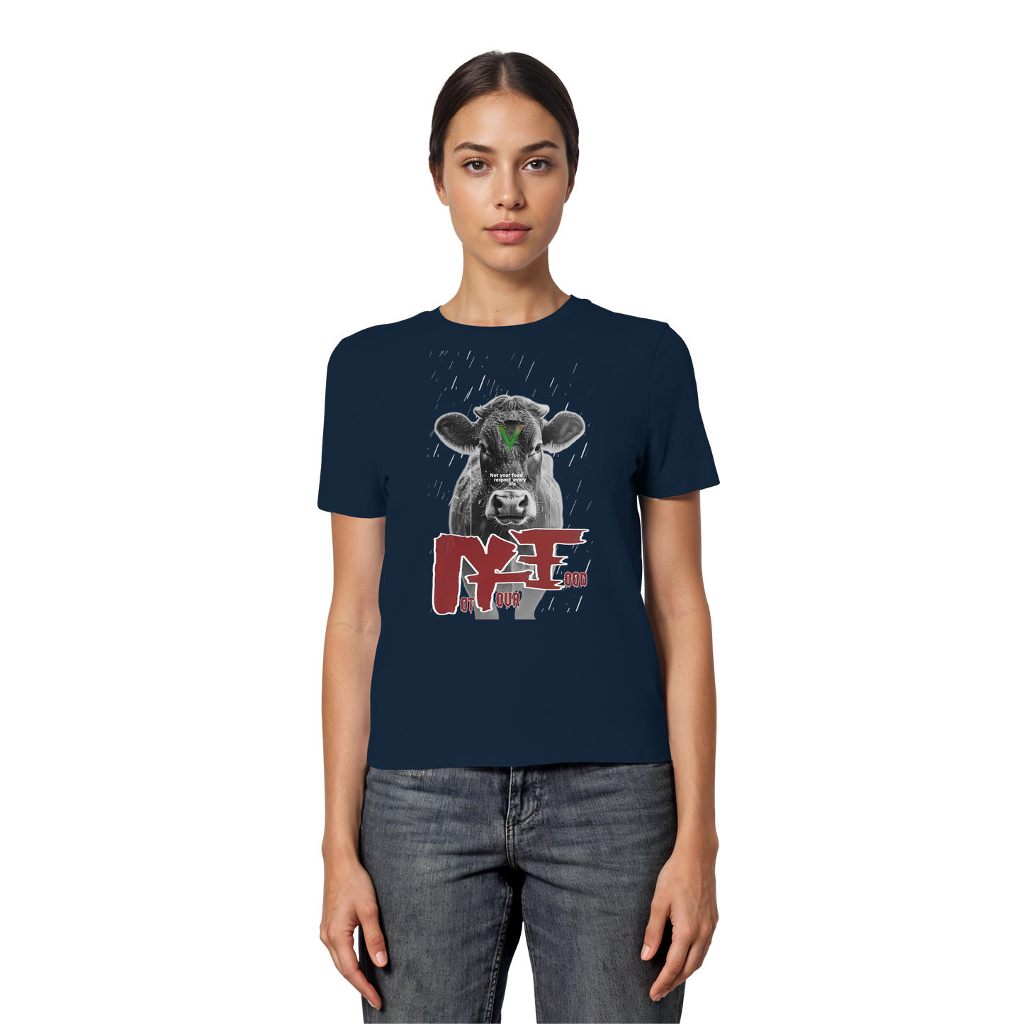 vegwear "not your food" - eng geschnittenes Damen Bio T-Shirt, vegan, fair
