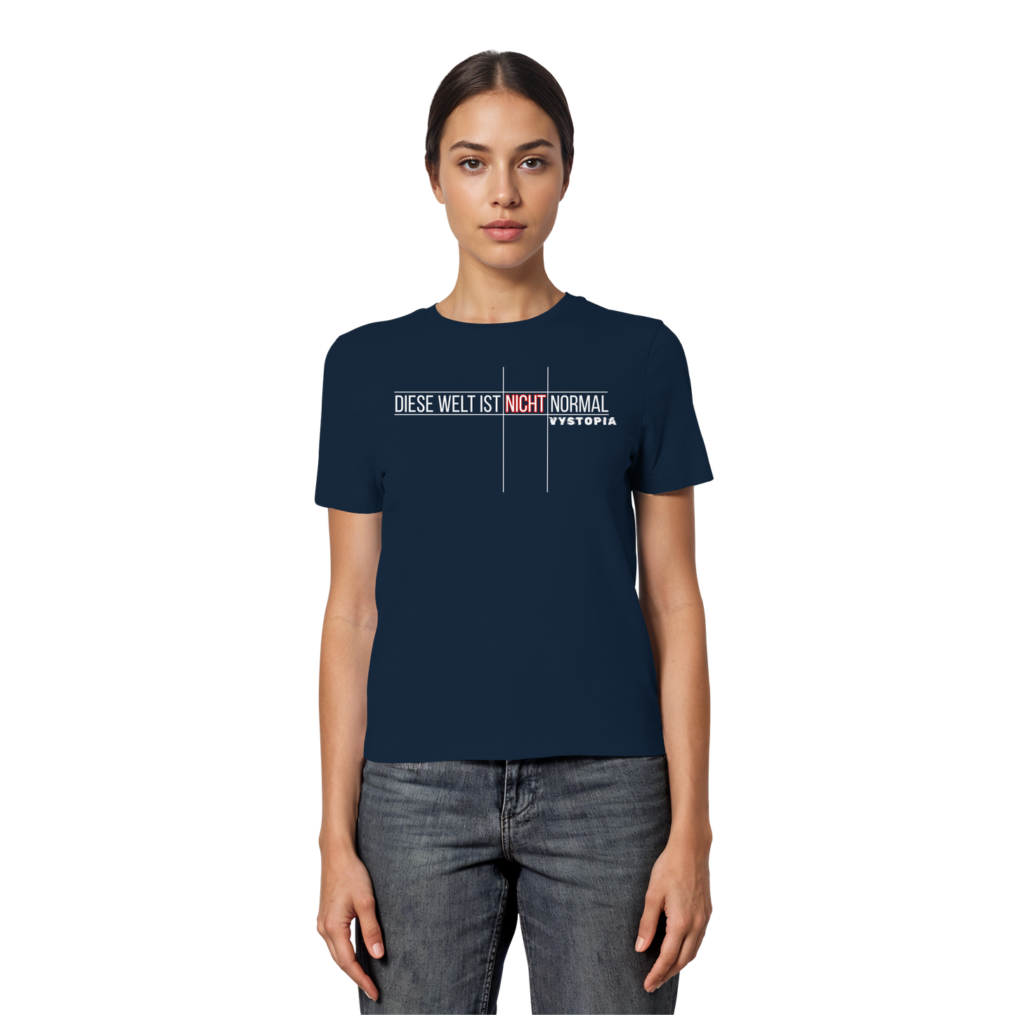 vegwear "Diese Welt ist nicht normal" - eng geschnittenes Damen Bio T-Shirt