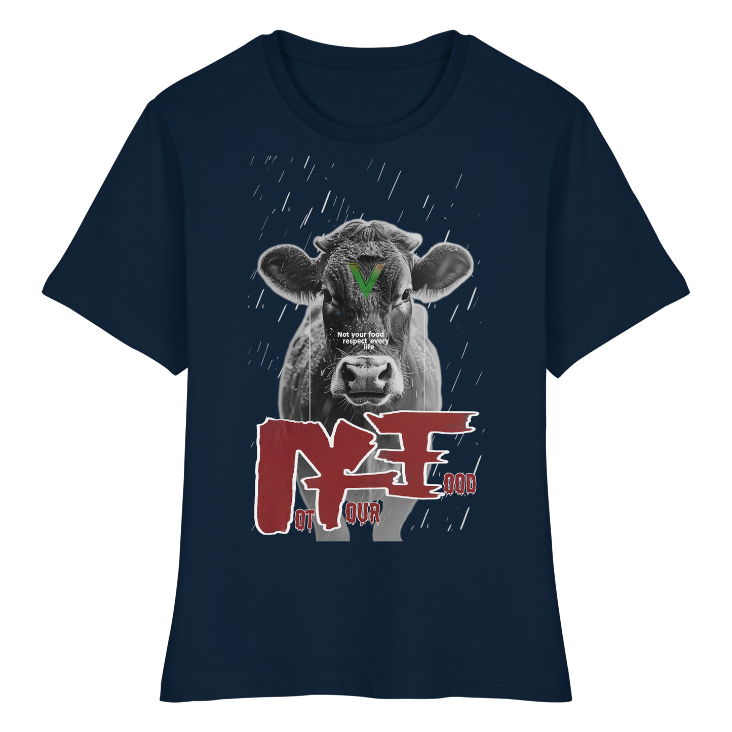 vegwear "not your food" - eng geschnittenes Damen Bio T-Shirt, vegan, fair