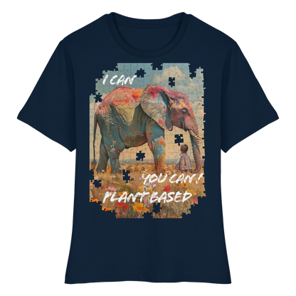 vegwear "I can you can"- eng geschnittenes Damen T-Shirt, bio, vegan