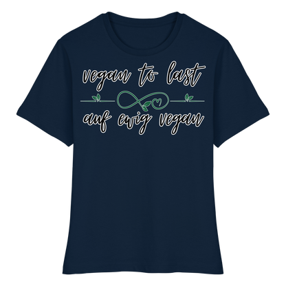 vegwear "vegan to last" - eng geschnittenes Damen T-Shirt, bio, vegan