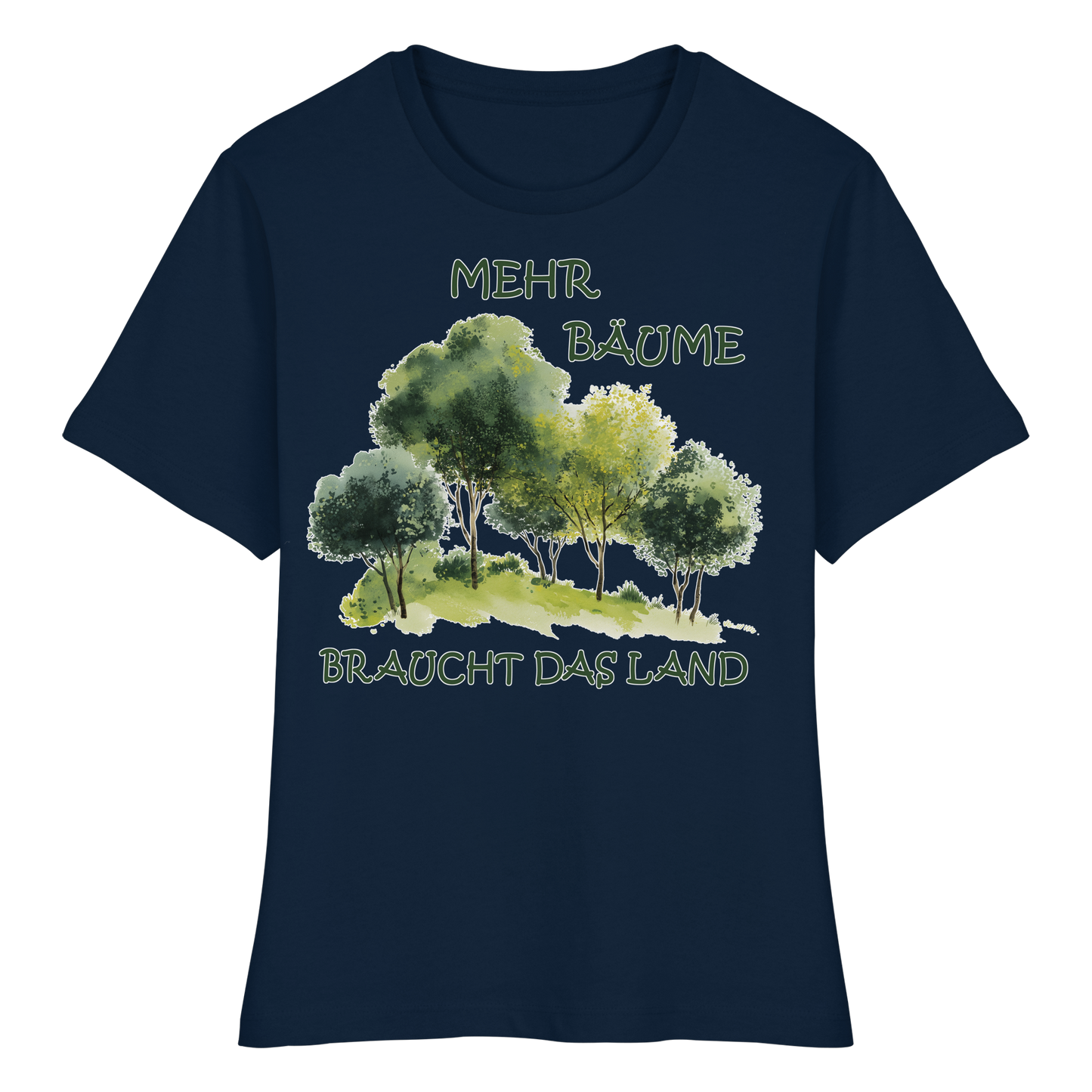 vegwear "mehr Bäume braucht das Land" - eng geschnittenes Damen Bio T-Shirt, vegan, fair, nachhaltig