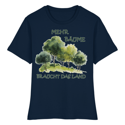 vegwear "mehr Bäume braucht das Land" - eng geschnittenes Damen Bio T-Shirt, vegan, fair, nachhaltig