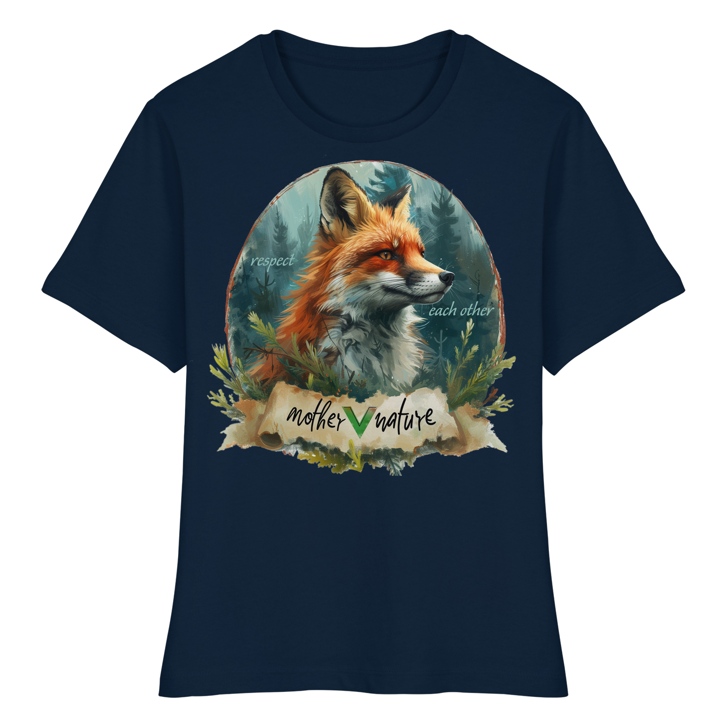 vegwear "respect each other" - eng geschnittenes Damen T-Shirt, bio, vegan