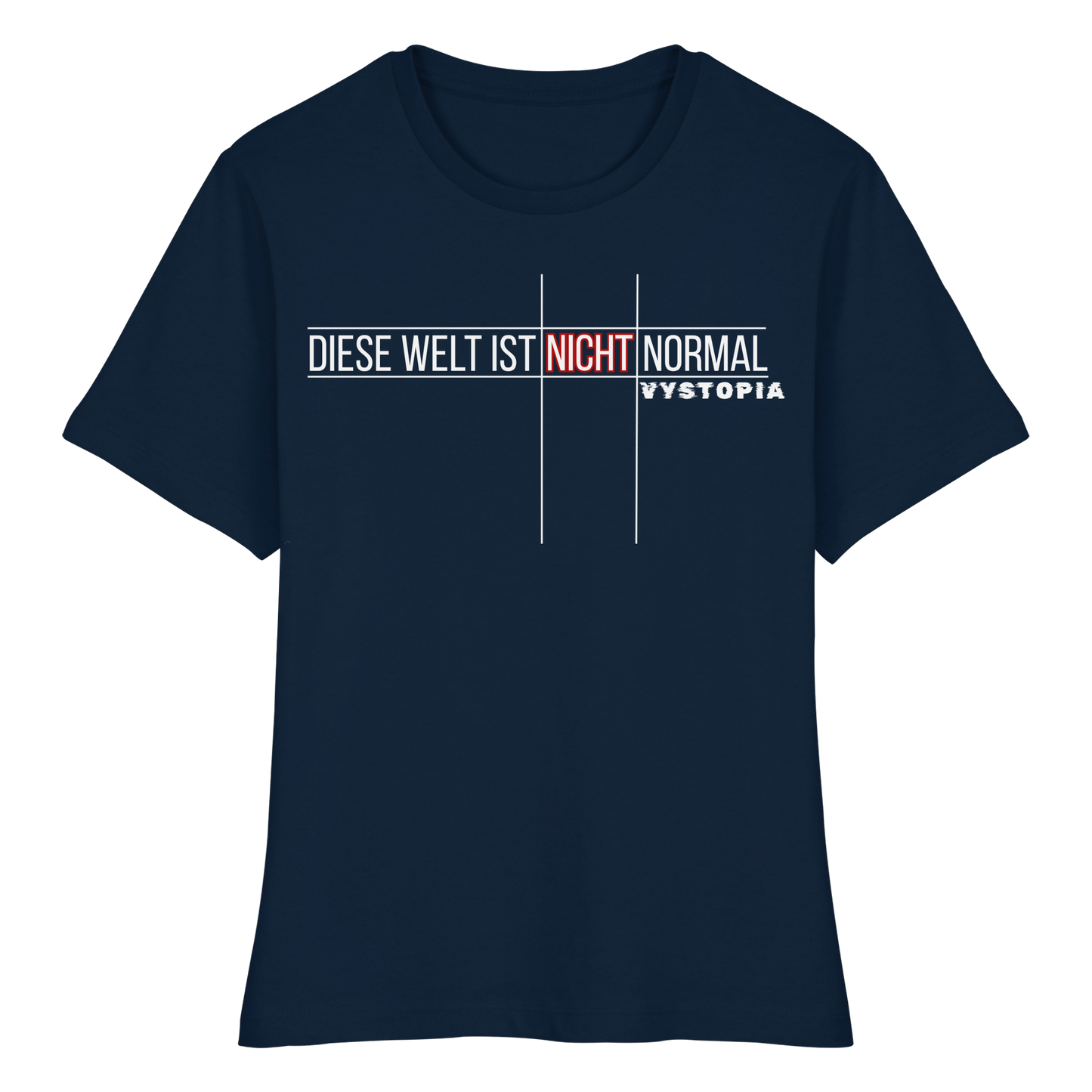 vegwear "Diese Welt ist nicht normal" - eng geschnittenes Damen Bio T-Shirt