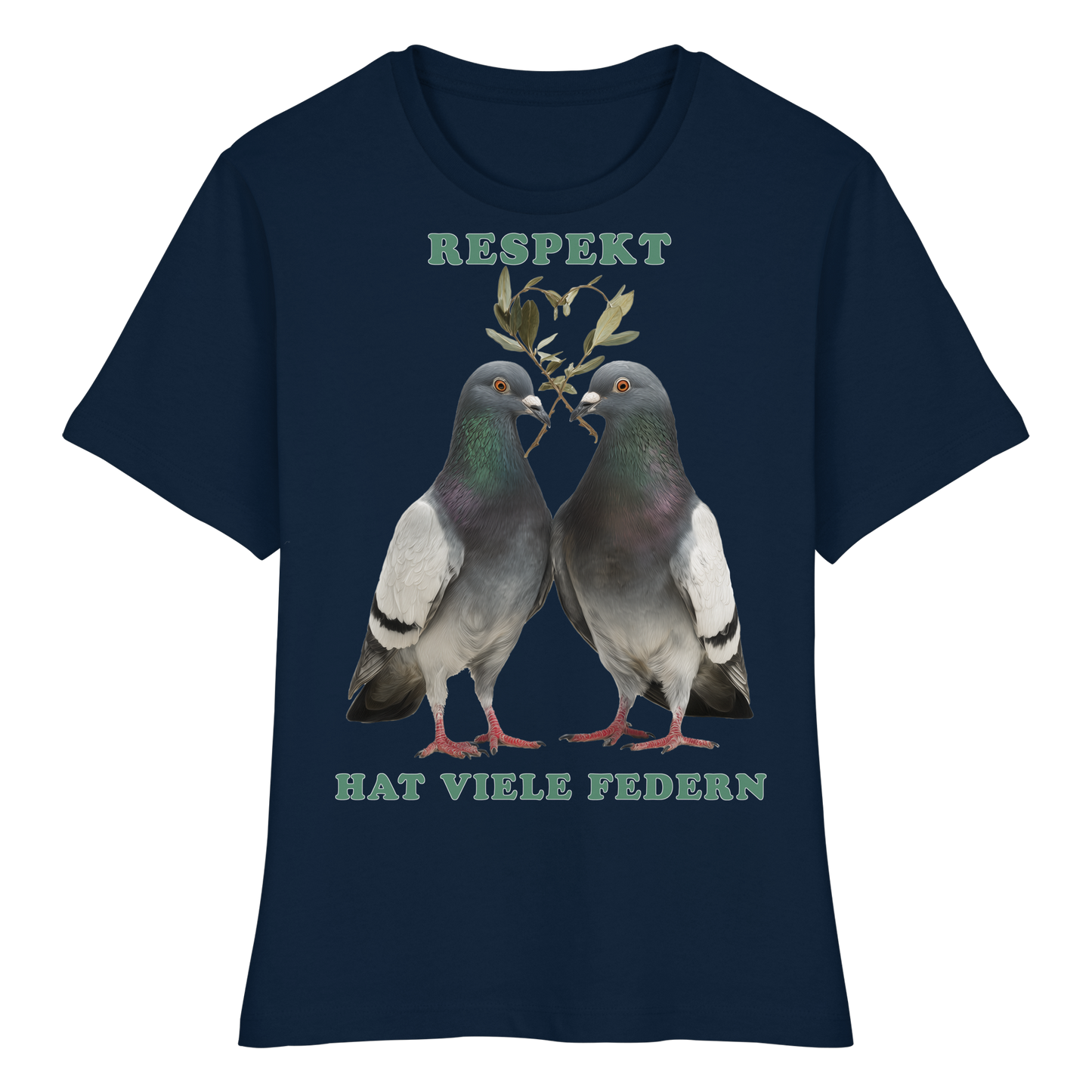 vegwear "Respekt hat viele Federn" - eng geschnittenes Damen T-Shirt