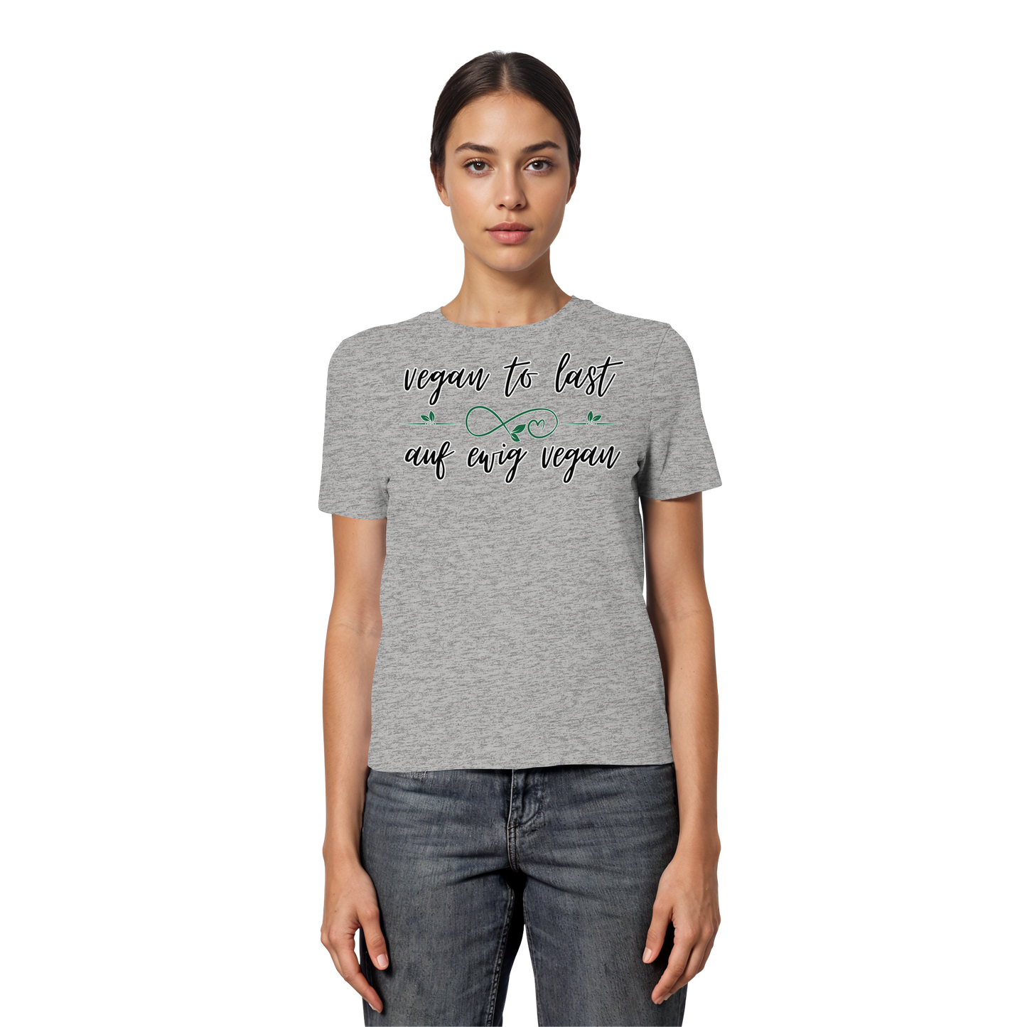 vegwear "vegan to last" - eng geschnittenes Damen T-Shirt, bio, vegan