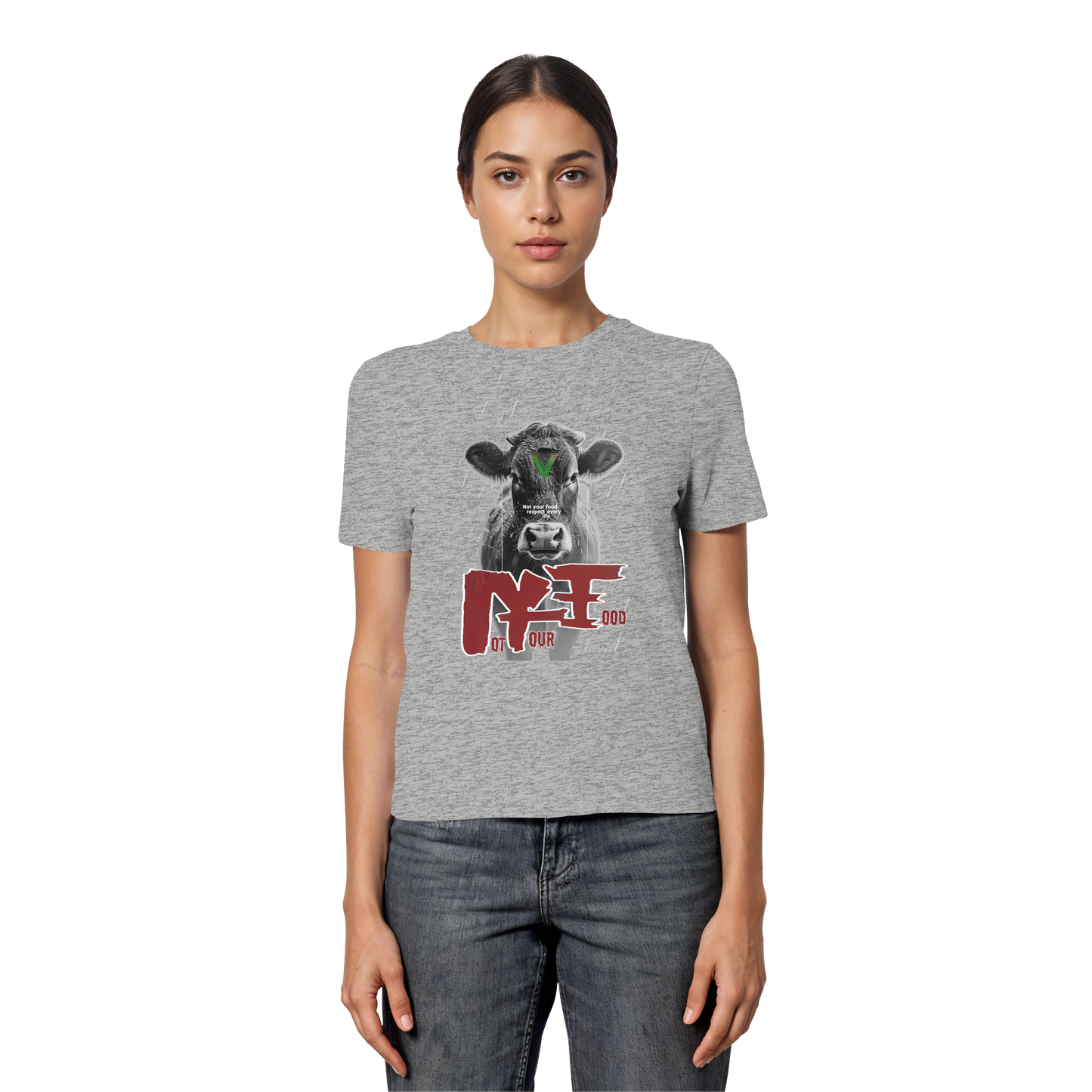 vegwear "not your food" - eng geschnittenes Damen Bio T-Shirt, vegan, fair