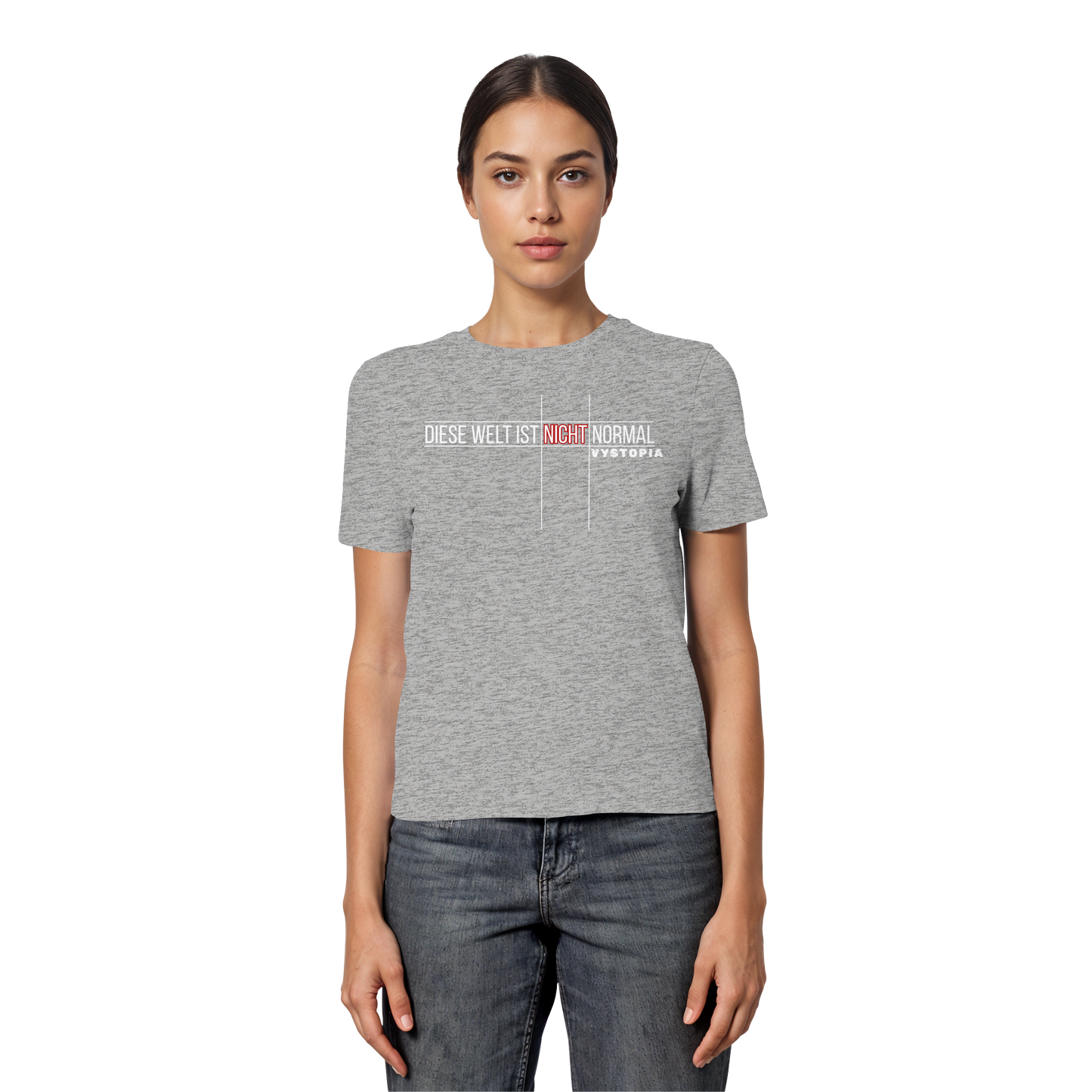 vegwear "Diese Welt ist nicht normal" - eng geschnittenes Damen Bio T-Shirt